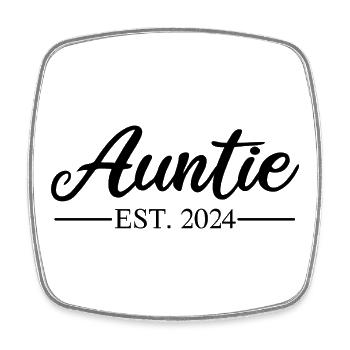 AUNTIE_2024 - Viereckiger Kühlschrankmagnet - Weiß - Vorne