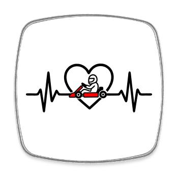 Herz Kart – Passion Racing - Square fridge magnet - white - Front