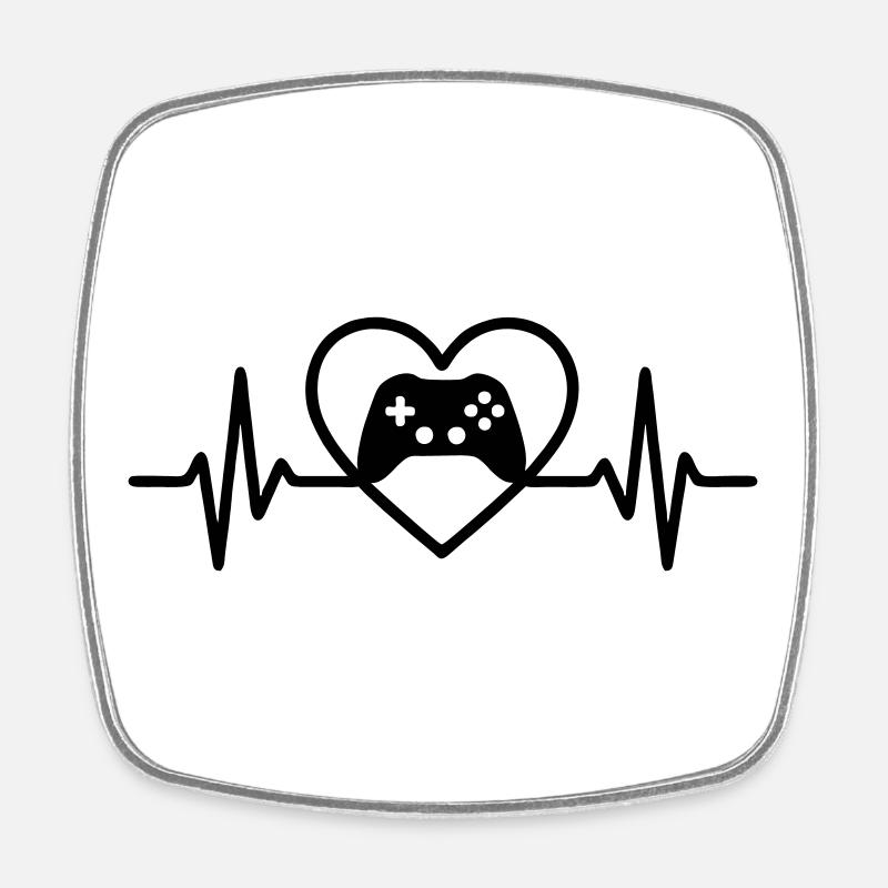 Herz Gaming – Controller Stil Gamer - Viereckiger Kühlschrankmagnet - Weiß