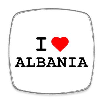 I love Albania - Ich liebe Albanien - Viereckiger Kühlschrankmagnet - Weiß - Vorne