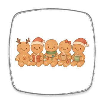 Gingerbread cookies for men, women and children - Square fridge magnet - white - Front
