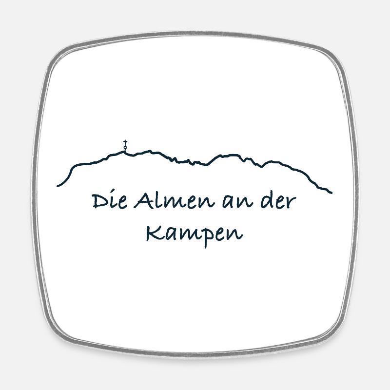 Alpenlinie über Kampen - Viereckiger Kühlschrankmagnet - Weiß