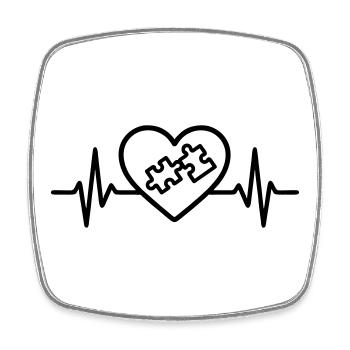 Heart Puzzle – Amour des jeux de logique - Magnet carré - blanc - Devant