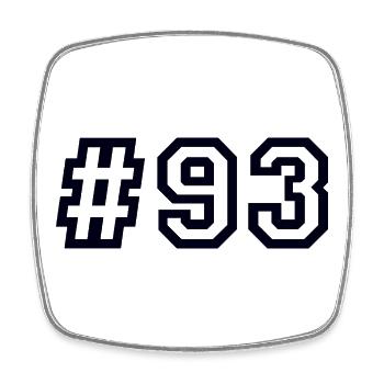 1993 Hashtag 93 - Viereckiger Kühlschrankmagnet - Weiß - Vorne