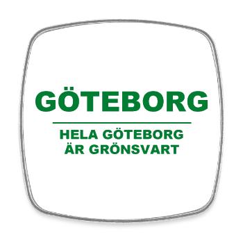 Gothenburg - The whole of Gothenburg is green-black - Square fridge magnet - white - Front