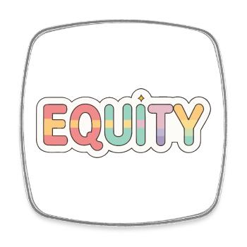 Regenbogenpastell-Fairness - Viereckiger Kühlschrankmagnet - Weiß - Vorne