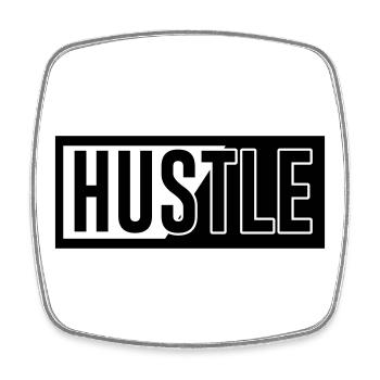 Hustle - Viereckiger Kühlschrankmagnet - Weiß - Vorne