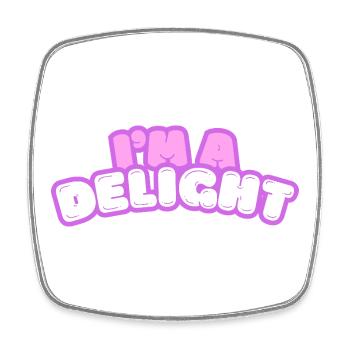 Im Delight Bubble Text - Square fridge magnet - white - Front