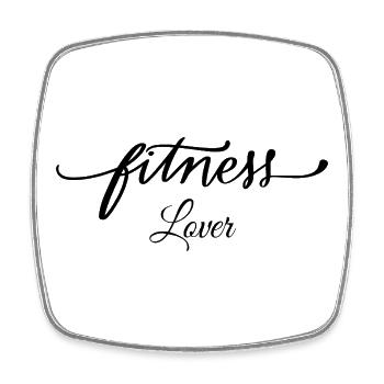 Fitness Lover – elegant gym motif, Fit - Square fridge magnet - white - Front