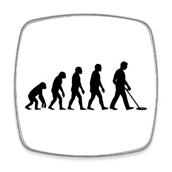 Evolution of Metal Detecting Enthusiasts - Square fridge magnet - white - Front