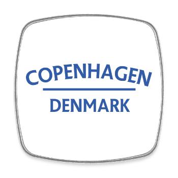 Kopenhagen – Dänemark Textdesign - Viereckiger Kühlschrankmagnet - Weiß - Vorne