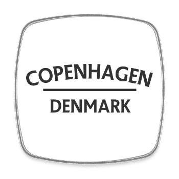 Copenhague – Danemark Textdesign - Magnet carré - blanc - Devant
