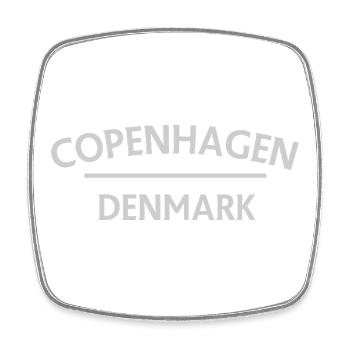 Copenhagen – Denmark Textdesign - Square fridge magnet - white - Front