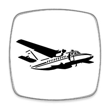 L-410 - Viereckiger Kühlschrankmagnet - Weiß - Vorne