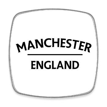 Manchester – England Lyric Design - Viereckiger Kühlschrankmagnet - Weiß - Vorne
