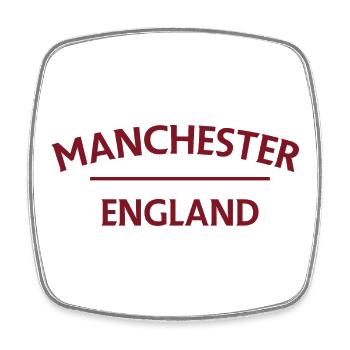 Manchester – England Lyric Design - Viereckiger Kühlschrankmagnet - Weiß - Vorne