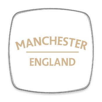 Manchester – England Lyric Design - Viereckiger Kühlschrankmagnet - Weiß - Vorne