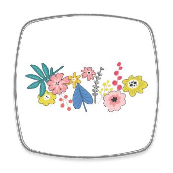 Flower tendril - Square fridge magnet - white - Front