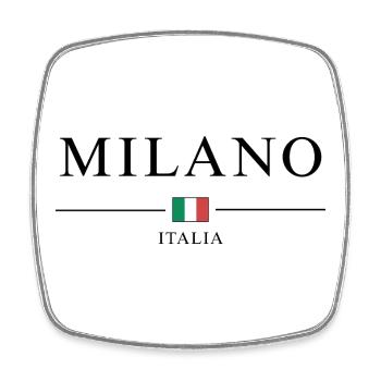 Milano italia - Viereckiger Kühlschrankmagnet - Weiß - Vorne