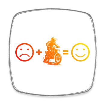 Puristisches Motocross Thema - Viereckiger Kühlschrankmagnet - Weiß - Vorne