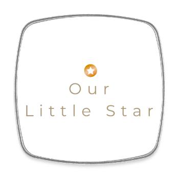 Our Little Star - Minimalist Baby Design - Square fridge magnet - white - Front
