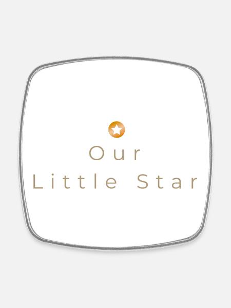 Our Little Star - Minimalist Baby Design - Square fridge magnet - white