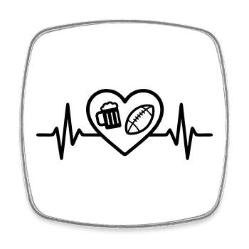 Heart Rugby Beer - Square fridge magnet - white - Front