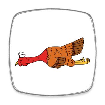 Drôle de cadeau nautique de Thanksgiving pour le chapeau de marin de dinde - Magnet carré - blanc - Devant