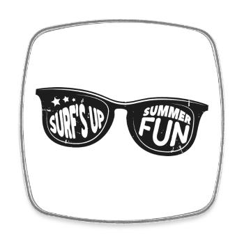 Lunettes de Soleil Été Fun Surf's Up Vintage - Magnet carré - blanc - Devant