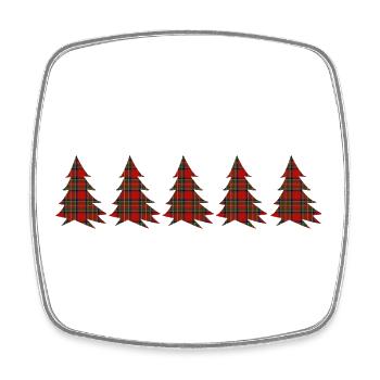 Forêt Tartan Arbres - Magnet carré - blanc - Devant