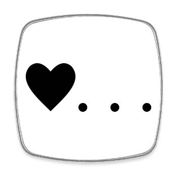 Love is... Heart - Square fridge magnet - white - Front