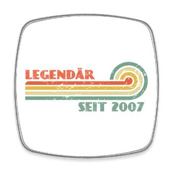 19. Geburtstag Legendär Seit 2007 Jahrgang - Viereckiger Kühlschrankmagnet - Weiß - Vorne