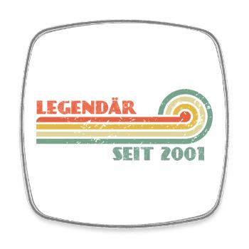 Legendär Seit 2001 Retro - Viereckiger Kühlschrankmagnet - Weiß - Vorne