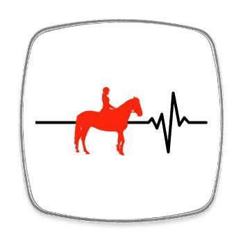 Heartbeat Riding – Cheval dans le sang - Magnet carré - blanc - Devant