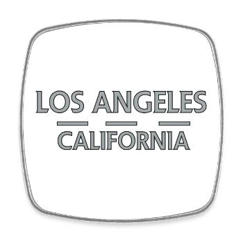 Los Angeles California Linien - Viereckiger Kühlschrankmagnet - Weiß - Vorne