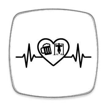 Heart Street Workout Beer - Square fridge magnet - white - Front