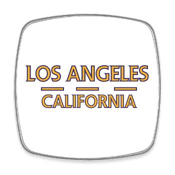 Los Angeles, Kalifornien Retro-Typografie - Viereckiger Kühlschrankmagnet - Weiß - Vorne