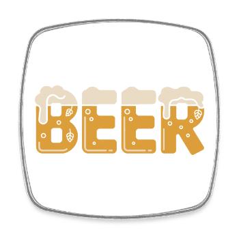 bière - Magnet carré - blanc - Devant