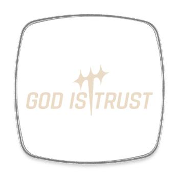 God Is Trust – Minimal Faith Mindset Streetwear De - Square fridge magnet - white - Front