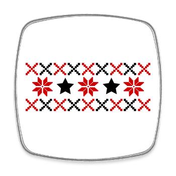 Norwegian Pattern Winter - Square fridge magnet - white - Front