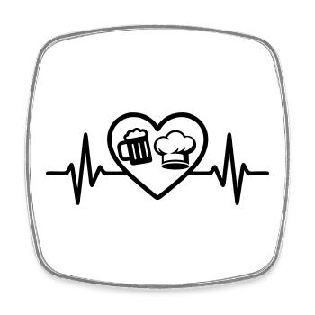 Heart Beer Kitchen Humor - Square fridge magnet - white - Front
