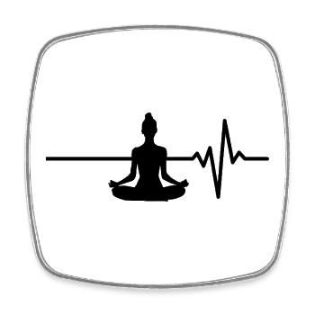 Yoga ist mein Herzschlag Atme, lebe, entspann dich - Square fridge magnet - white - Front