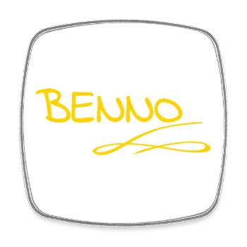 Geschenk für Benno - Viereckiger Kühlschrankmagnet - Weiß - Vorne