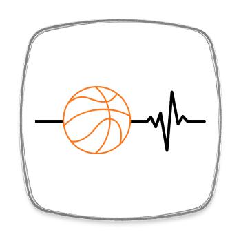 Basketball ist mein Leben, Herzschlag, Court - Viereckiger Kühlschrankmagnet - Weiß - Vorne
