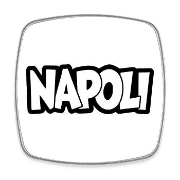 Lettrage de Naples - Magnet carré - blanc - Devant