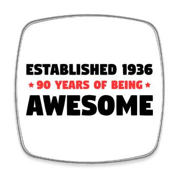 Established 1936 90 Jahre Awesome Geburtstag - Viereckiger Kühlschrankmagnet - Weiß - Vorne