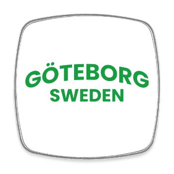 Gothenburg Sweden in Green Font - Square fridge magnet - white - Front