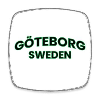 Gothenburg in a green outline - Square fridge magnet - white - Front