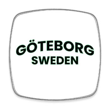 Conception du texte néon vert de Goteborg - Magnet carré - blanc - Devant