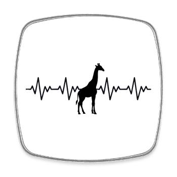 Giraffe EKG Herzschlag - Viereckiger Kühlschrankmagnet - Weiß - Vorne